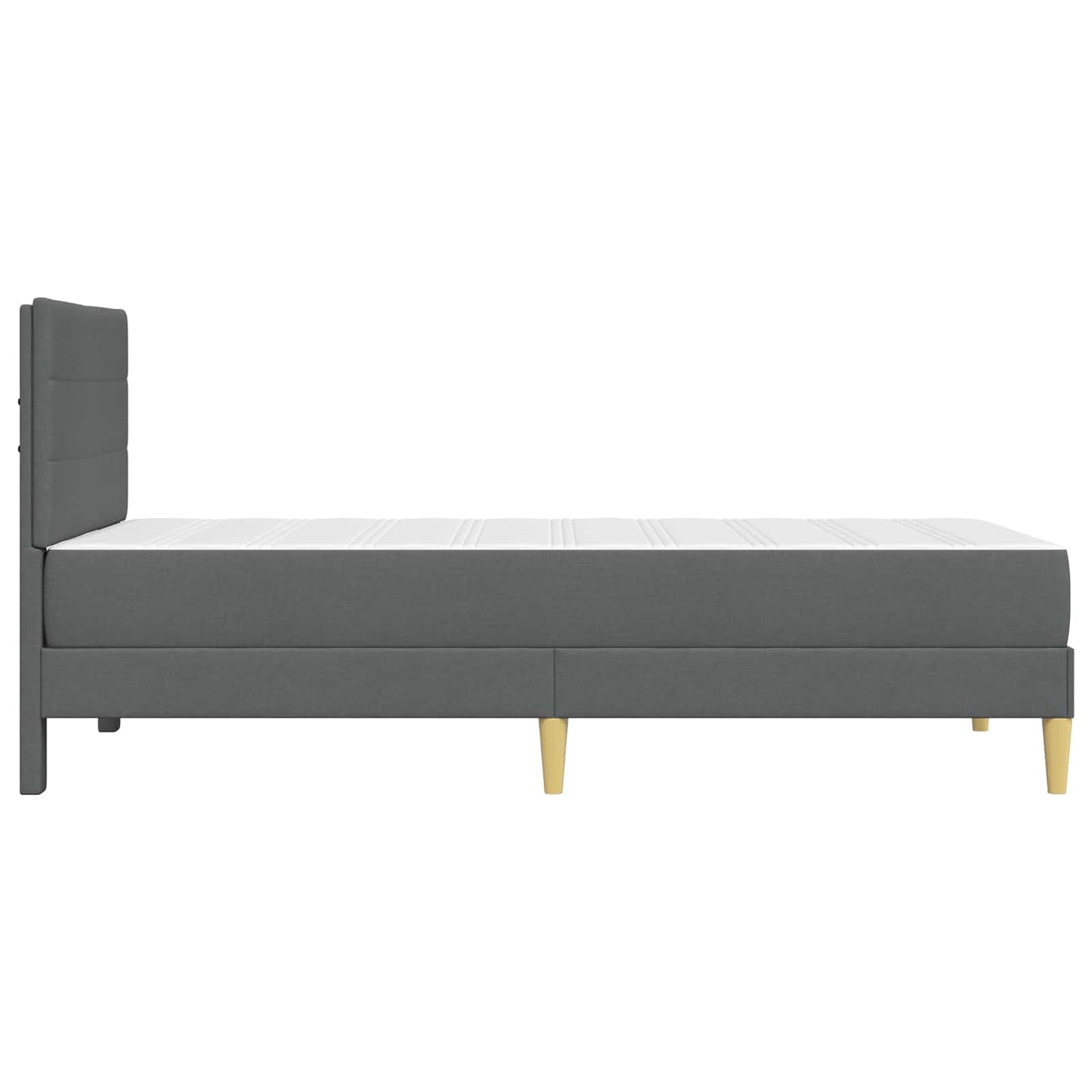 Sengeramme med madrass Mørkegrå 90 x 190 cm stoff