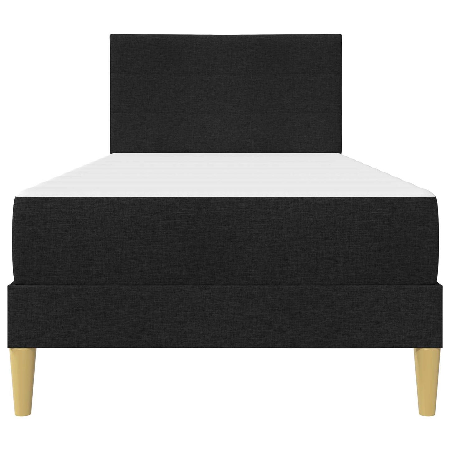 Sengeramme med madrass med hodegjerde Svart 90 x 190 cm stoff