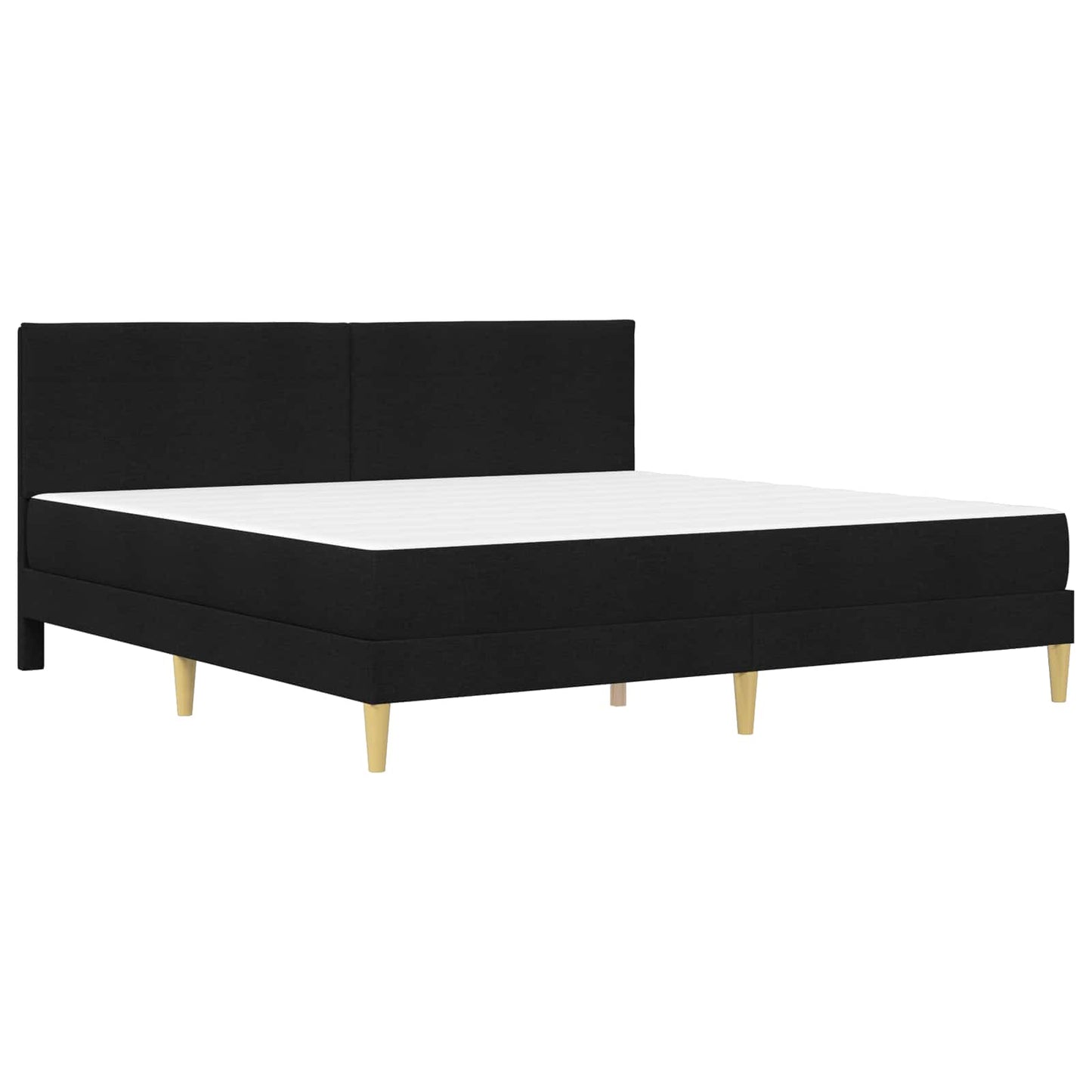 Sengeramme med madrass med hodegjerde Svart 180 x 200 cm stoff