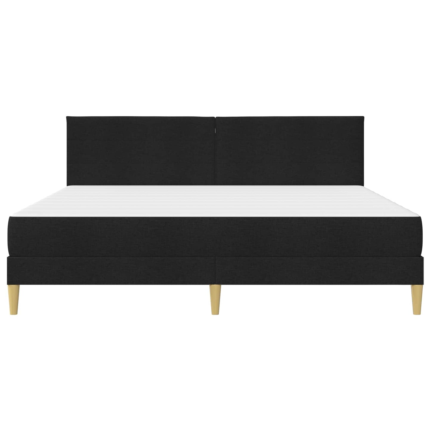 Sengeramme med madrass med hodegjerde Svart 180 x 200 cm stoff