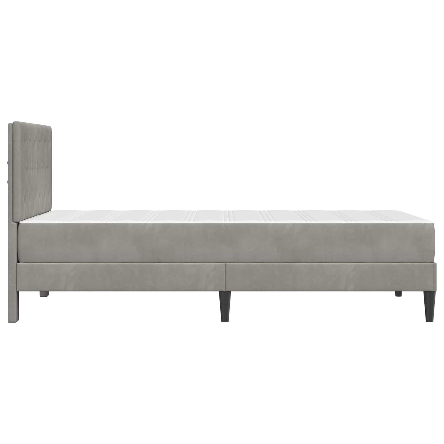 Sengeramme med madrass Lysegrå 90 x 190 cm Fløyel