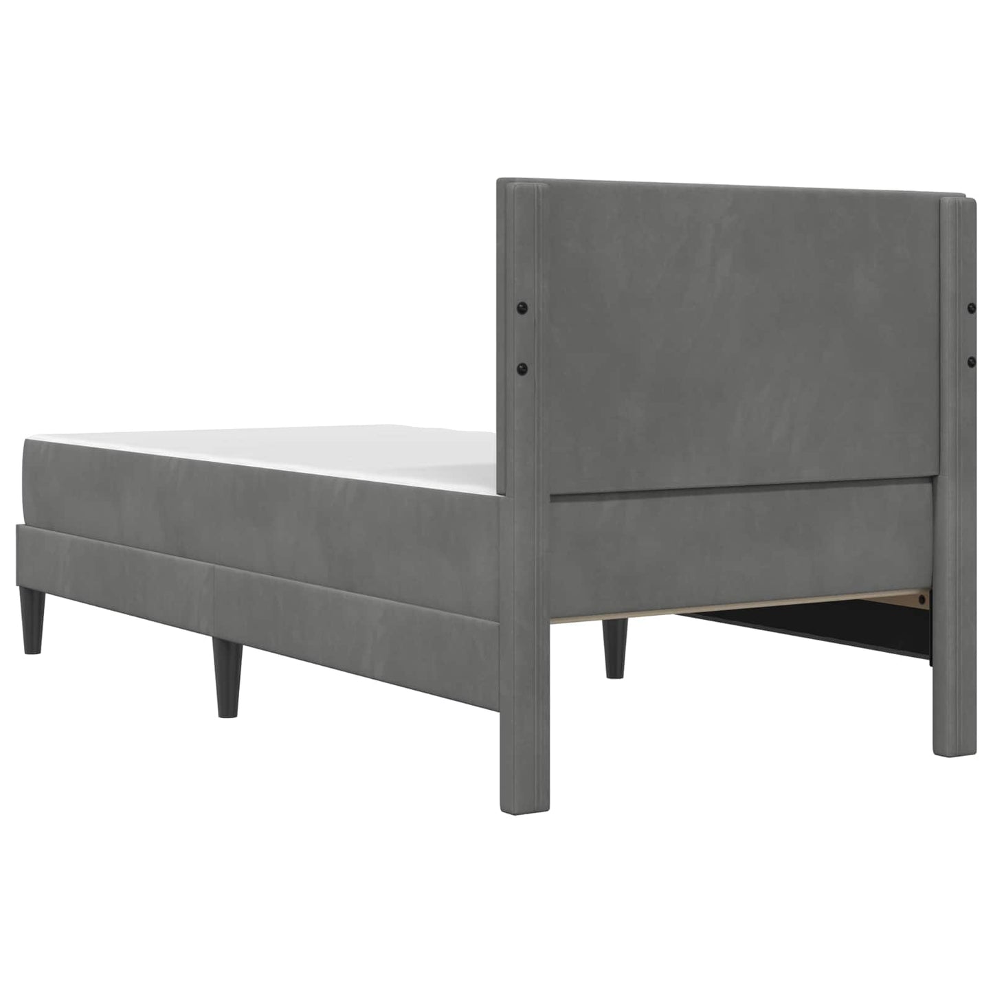 Sengeramme med madrass Mørkegrå 90 x 190 cm Fløyel