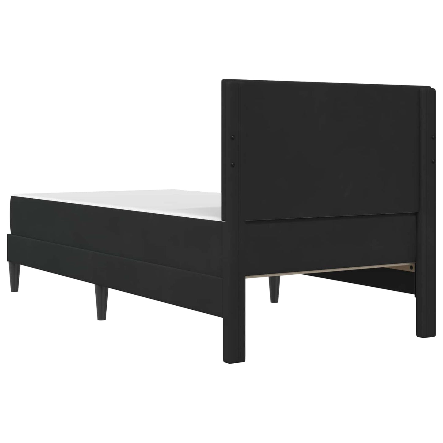 Sengeramme med madrass med hodegjerde Svart 90 x 190 cm Fløyel