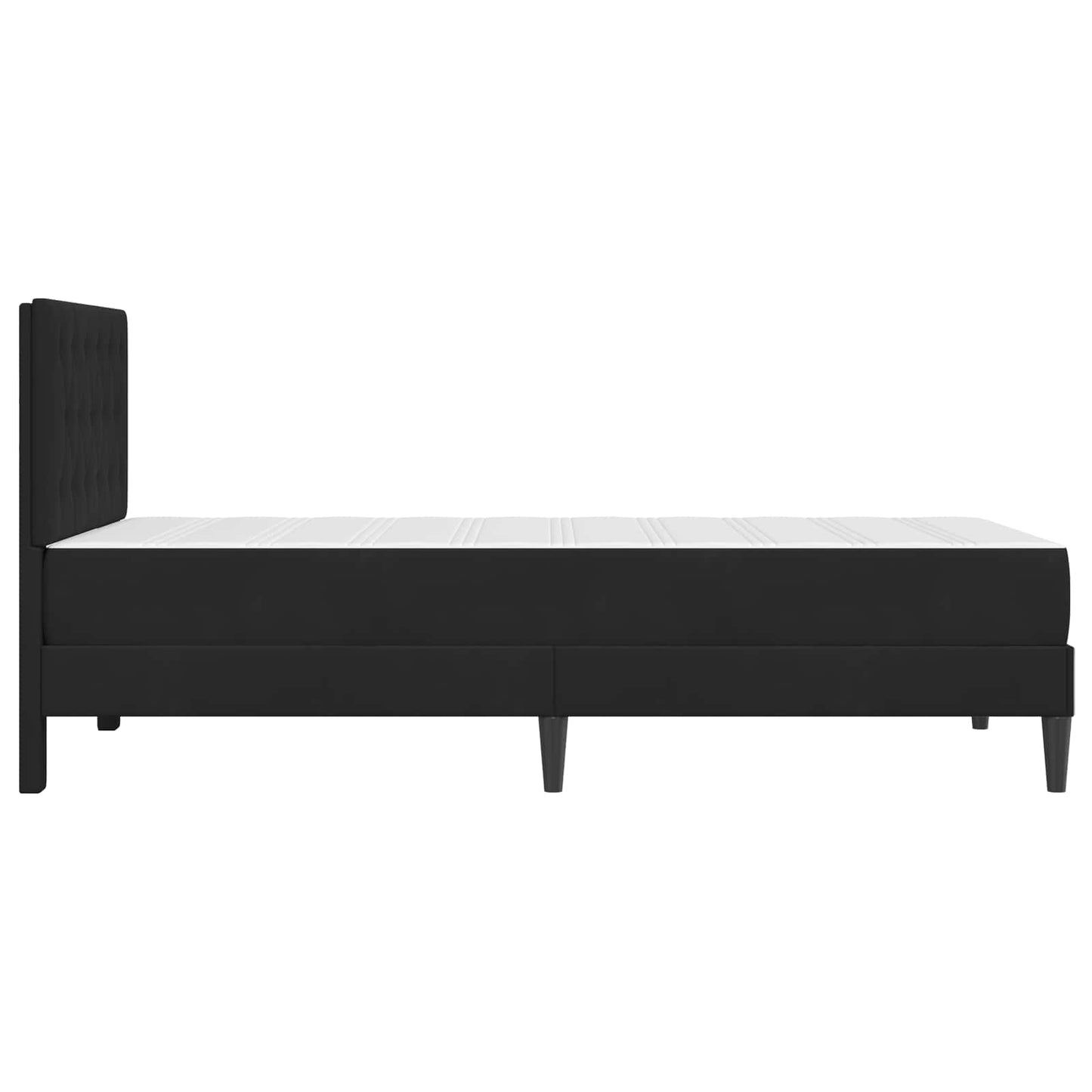 Sengeramme med madrass med hodegjerde Svart 90 x 190 cm Fløyel