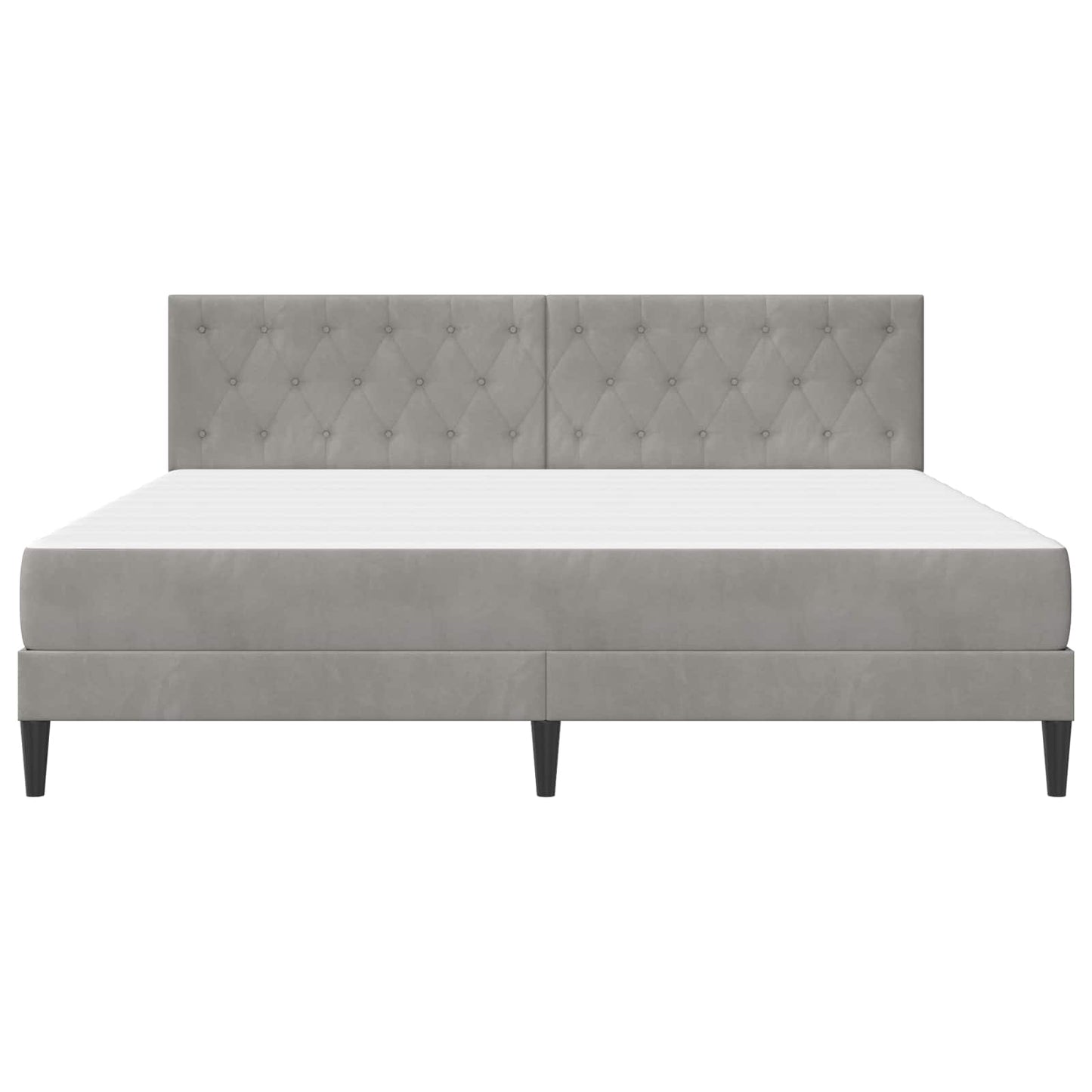 Sengeramme med madrass Lysegrå 180 x 200 cm Fløyel