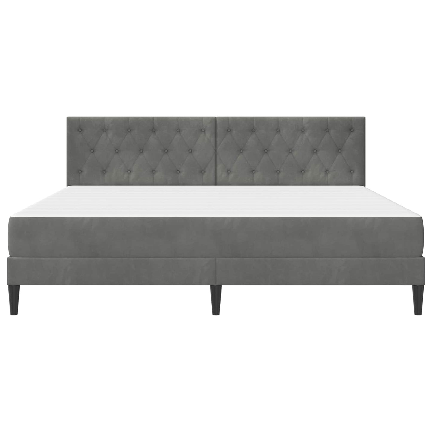 Sengeramme med madrass Mørkegrå 180 x 200 cm Fløyel
