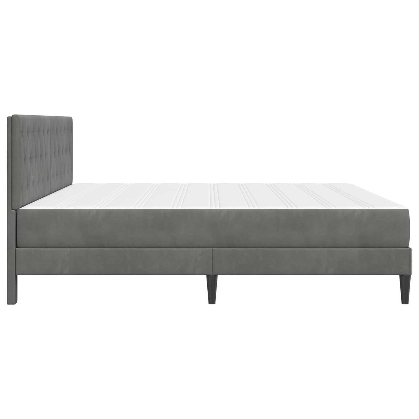 Sengeramme med madrass Mørkegrå 180 x 200 cm Fløyel