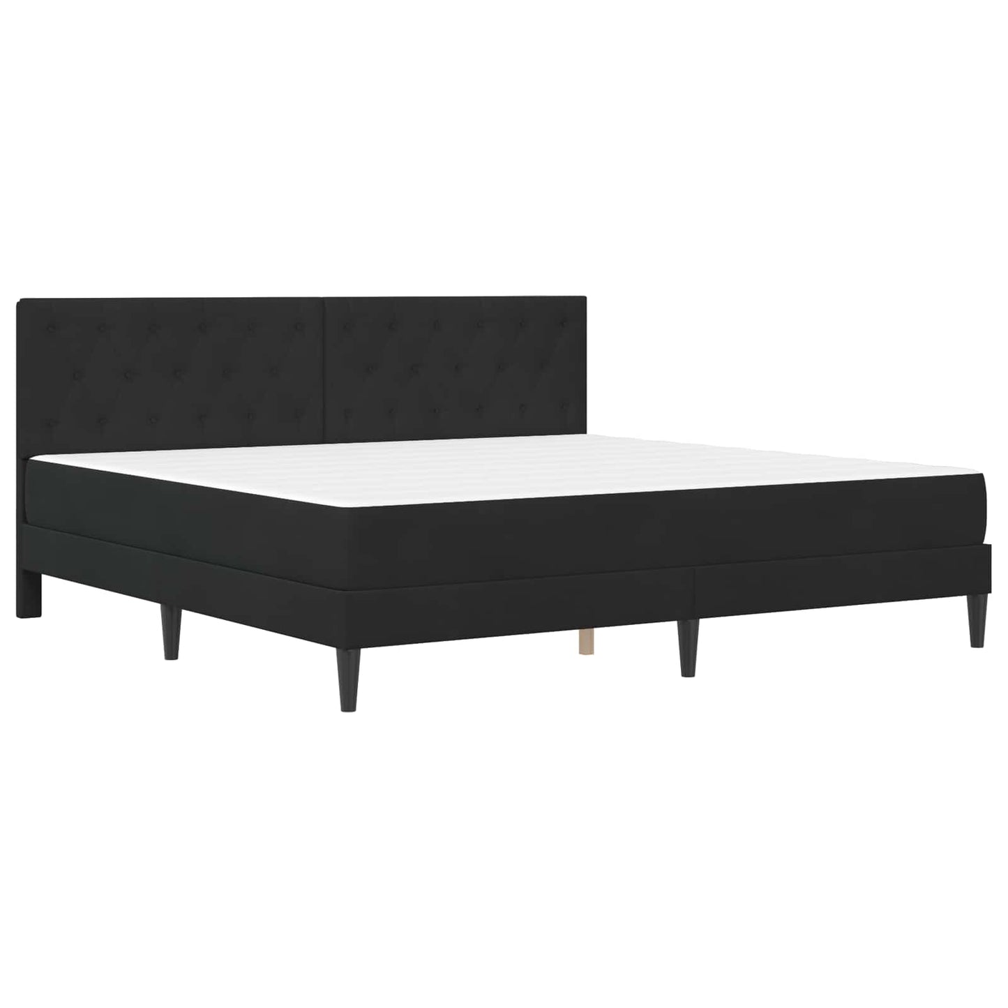 Sengeramme med madrass med hodegjerde Svart 180 x 200 cm Fløyel