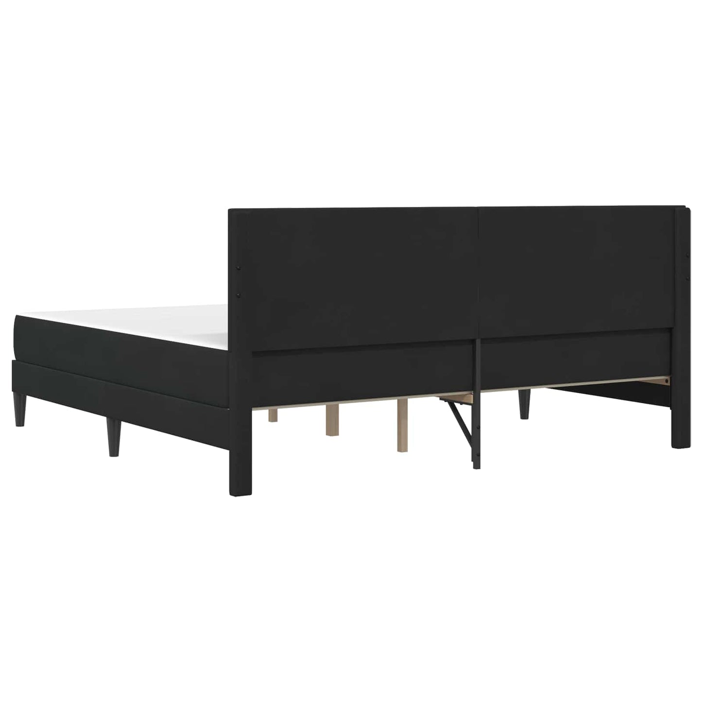 Sengeramme med madrass med hodegjerde Svart 180 x 200 cm Fløyel