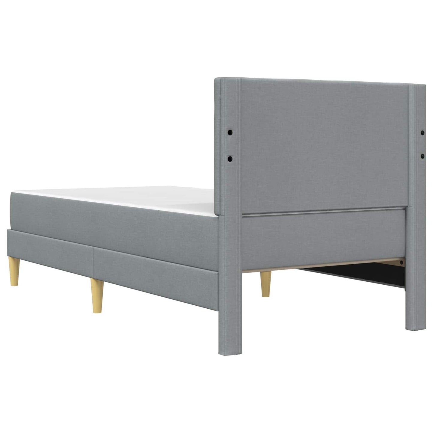 Sengeramme med madrass med hodegjerde Lysegrå 90 x 190 cm stoff