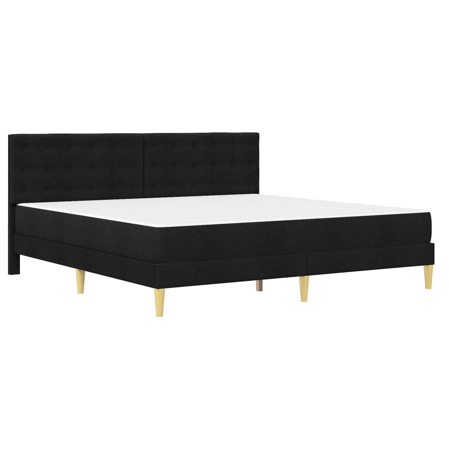 Sengeramme med madrass med hodegjerde Svart 180 x 200 cm stoff