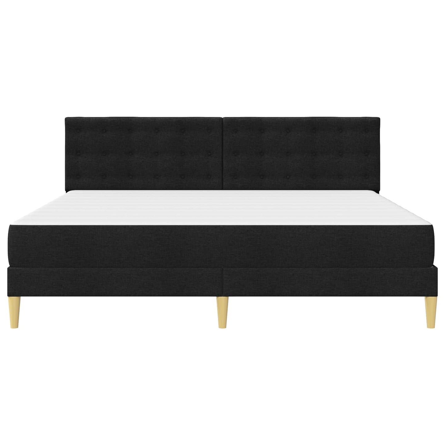 Sengeramme med madrass med hodegjerde Svart 180 x 200 cm stoff