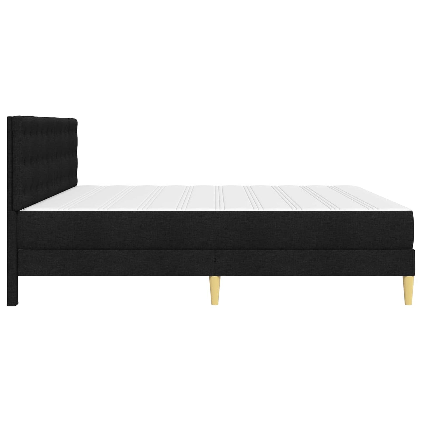Sengeramme med madrass med hodegjerde Svart 180 x 200 cm stoff