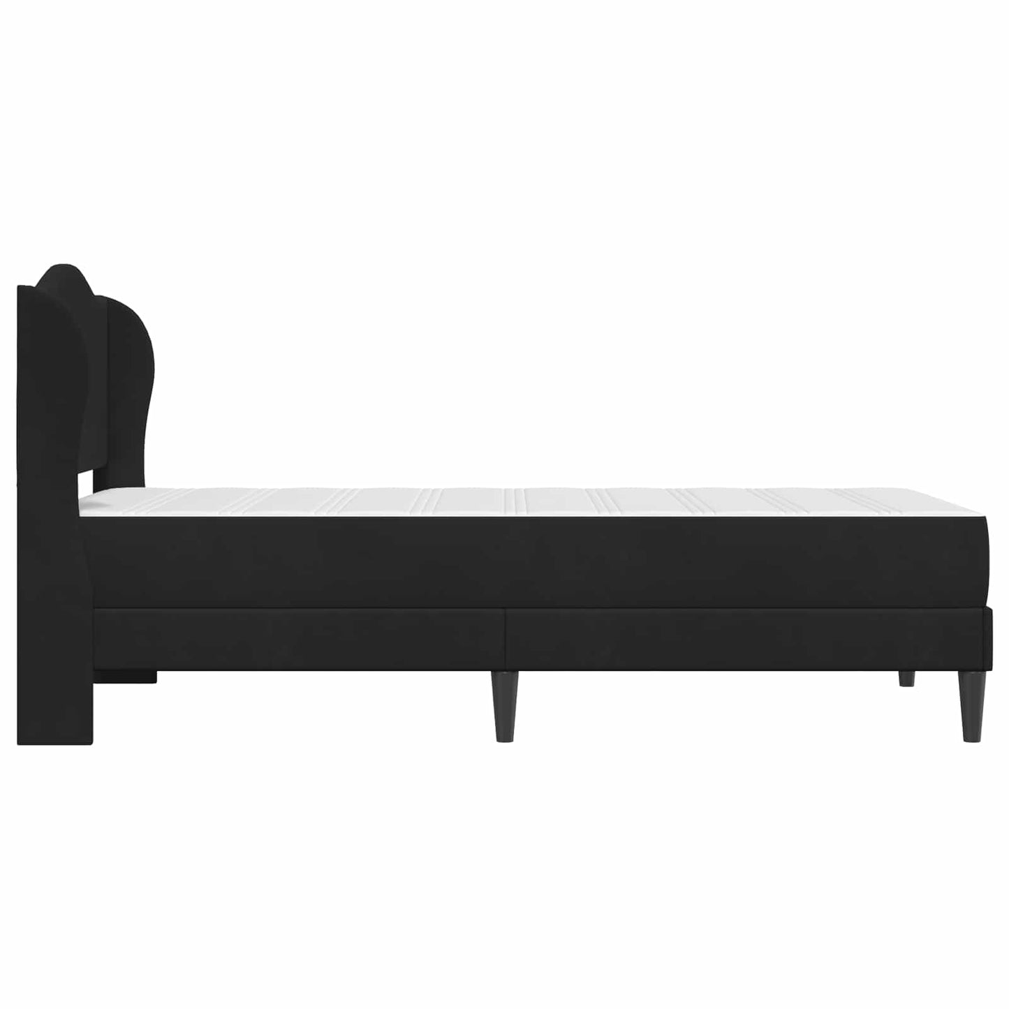 Sengestamme med hodegjerde Svart 90 x 190 cm Fløyel