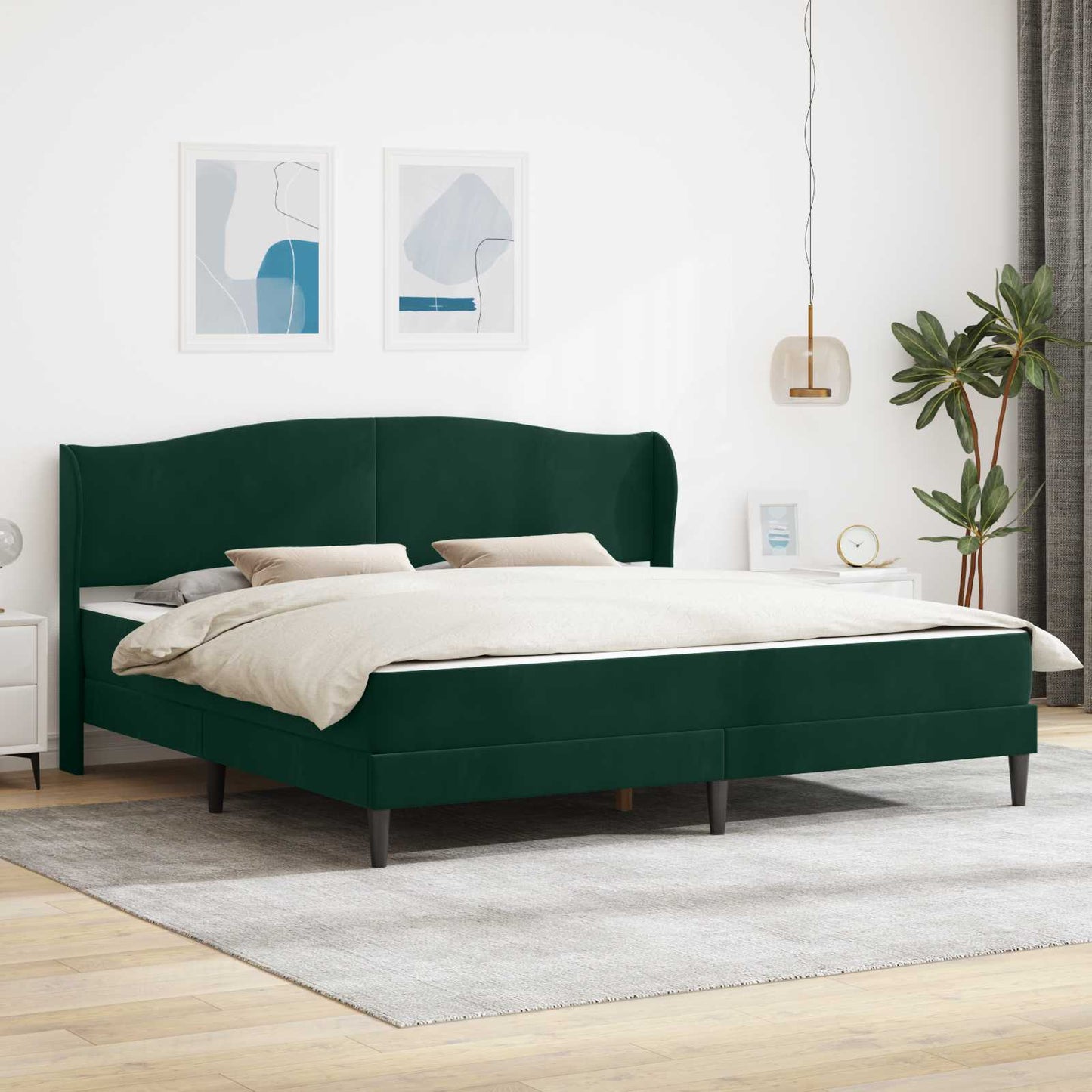 Sengestamme med hodegjerde Svart 180 x 200 cm Fløyel