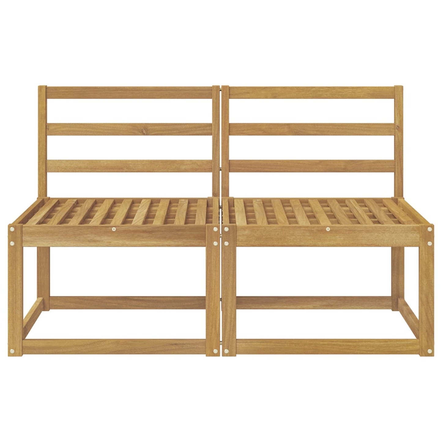 2 Stk Ute Midt Sofa Solid akasietre Hvit 59 x 63 x 73 cm