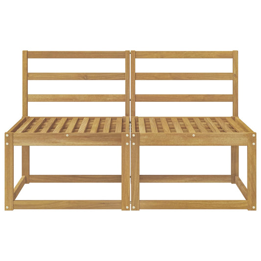 2 Stk Ute Midt Sofa Solid akasietre Hvit 59 x 63 x 73 cm