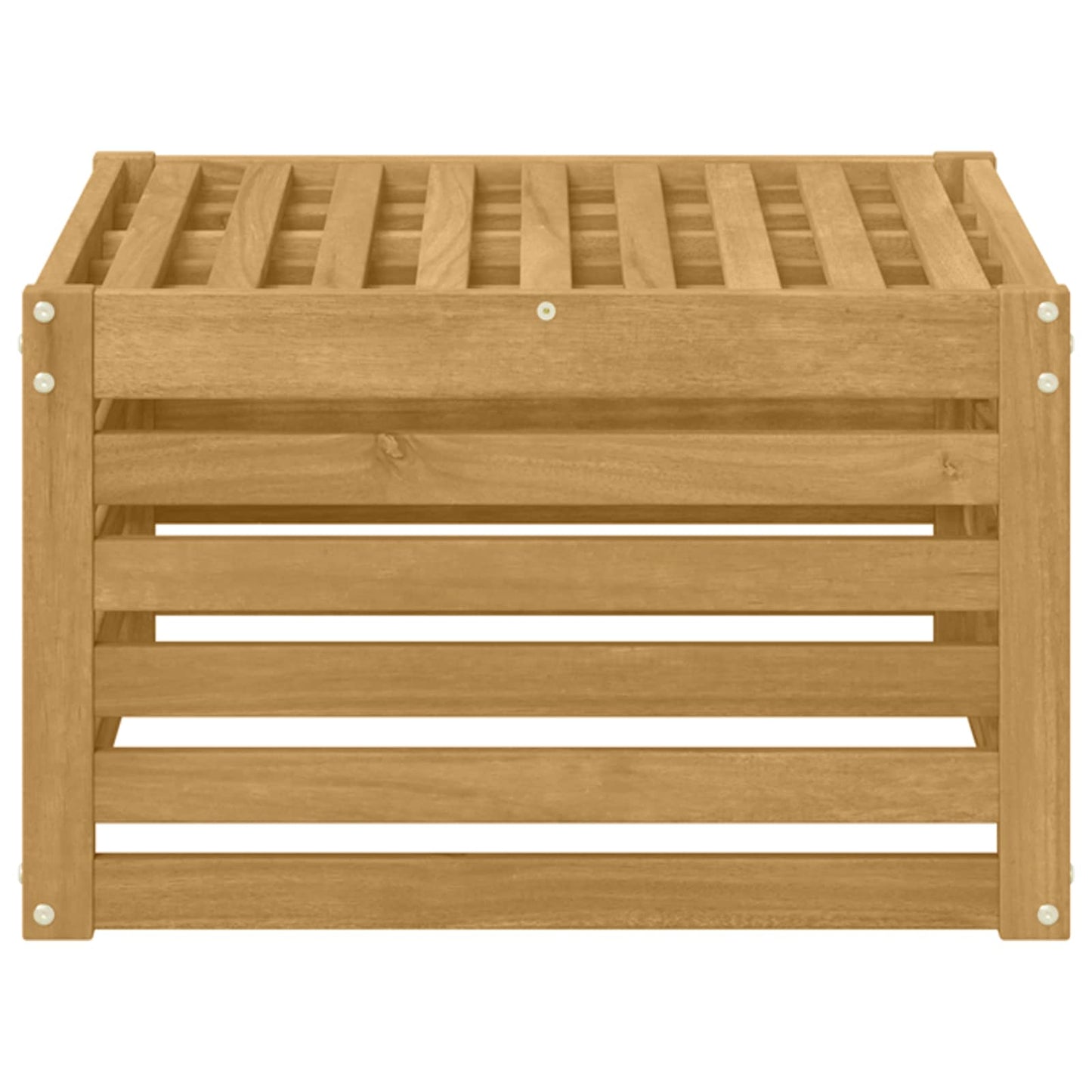 Ute fotstøtte Solid akasietre Hvit 59 x 59 x 37 cm