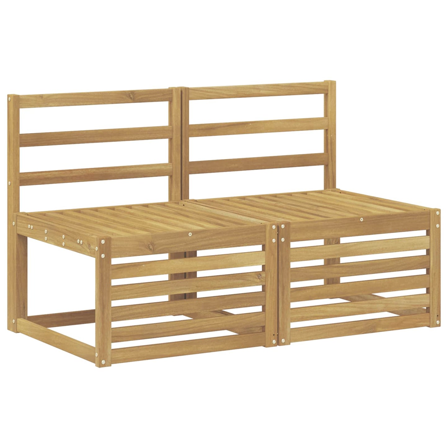 2 Stk Ute Midt Sofa Solid akasietre Hvit 118 x 63 x 73 cm