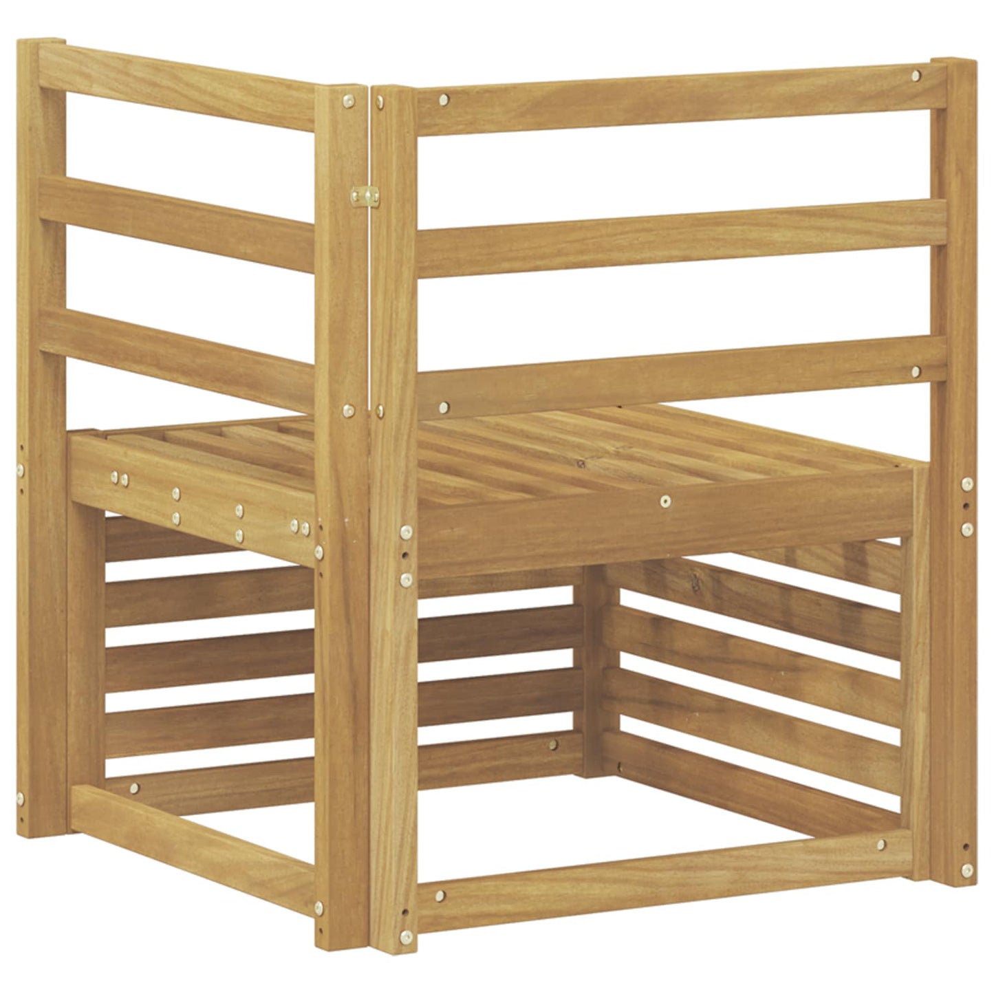 Ute Hjørnesofa Solid akasietre Hvit 63 x 63 x 73 cm