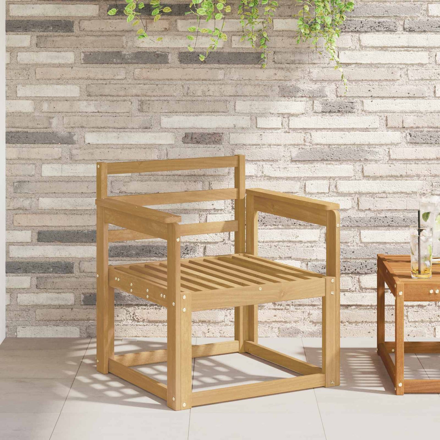 Armlene Modul 2 pcs Hvit 59 x 6 x 61 cm Solid akasietre