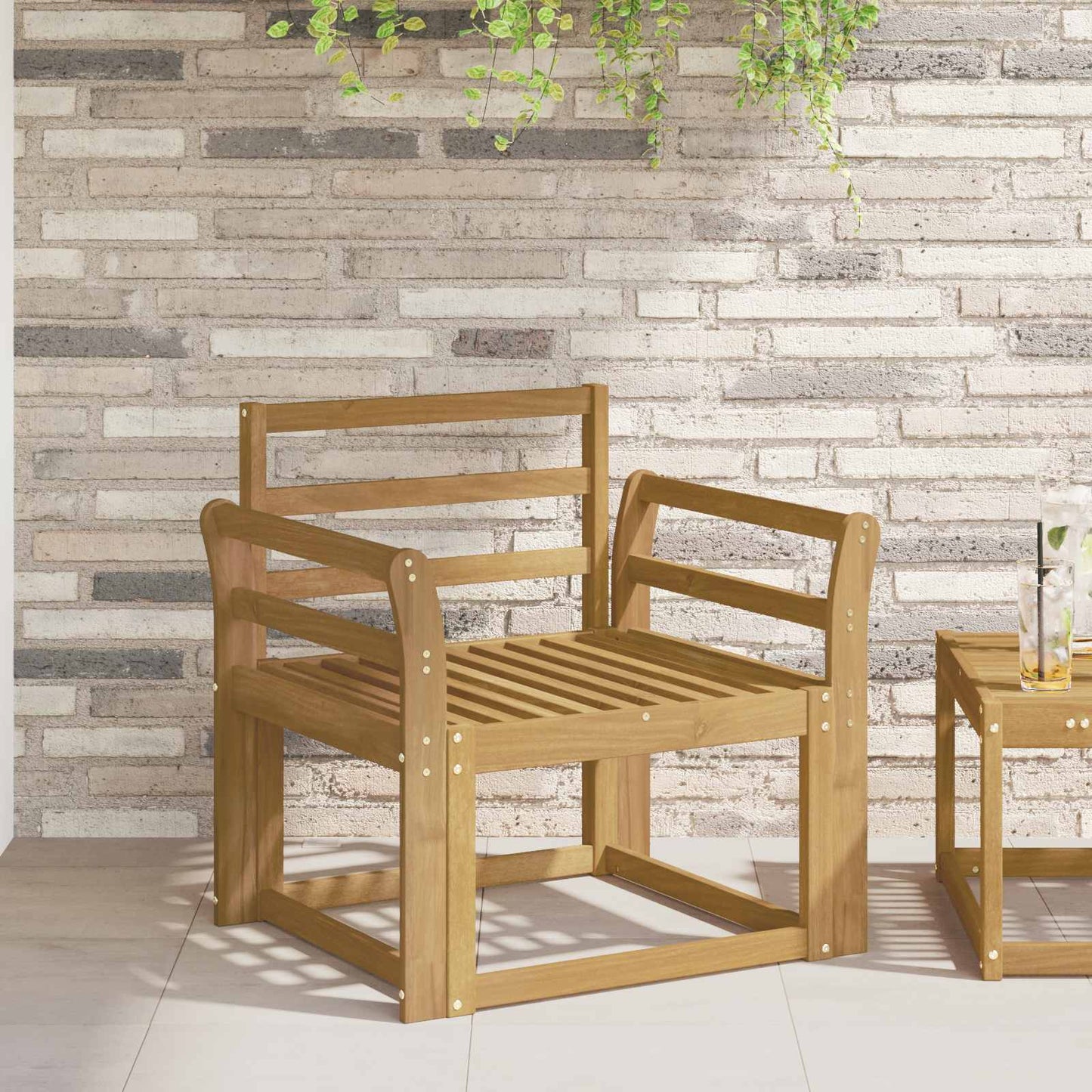 Armlene Modul 2 pcs Hvit 58,5 x 8,5 x 60 cm Solid akasietre
