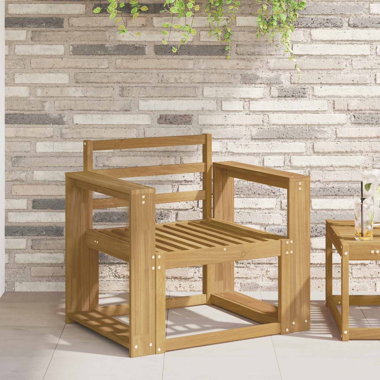 Armlene Modul 2 pcs Hvit 58,5 x 10 x 61 cm Solid akasietre