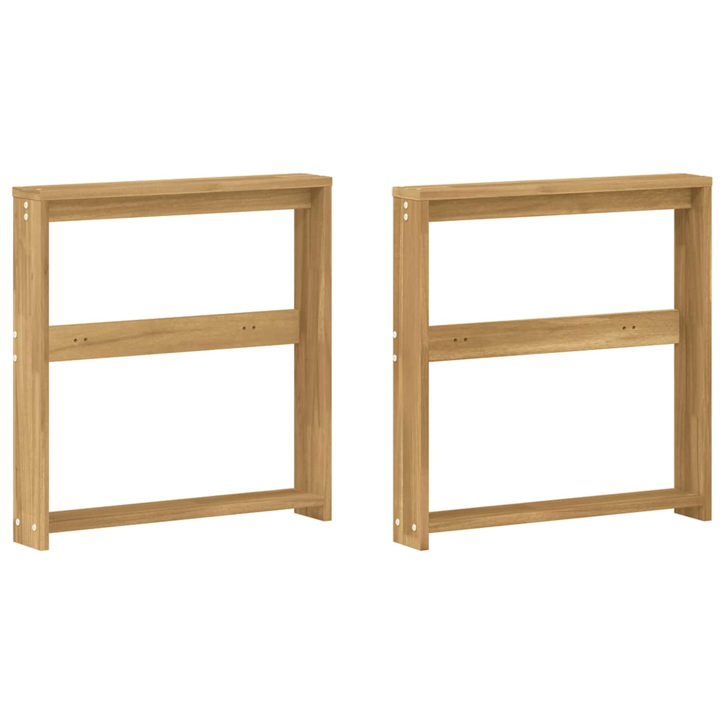 Armlene Modul 2 pcs Hvit 58,5 x 10 x 61 cm Solid akasietre