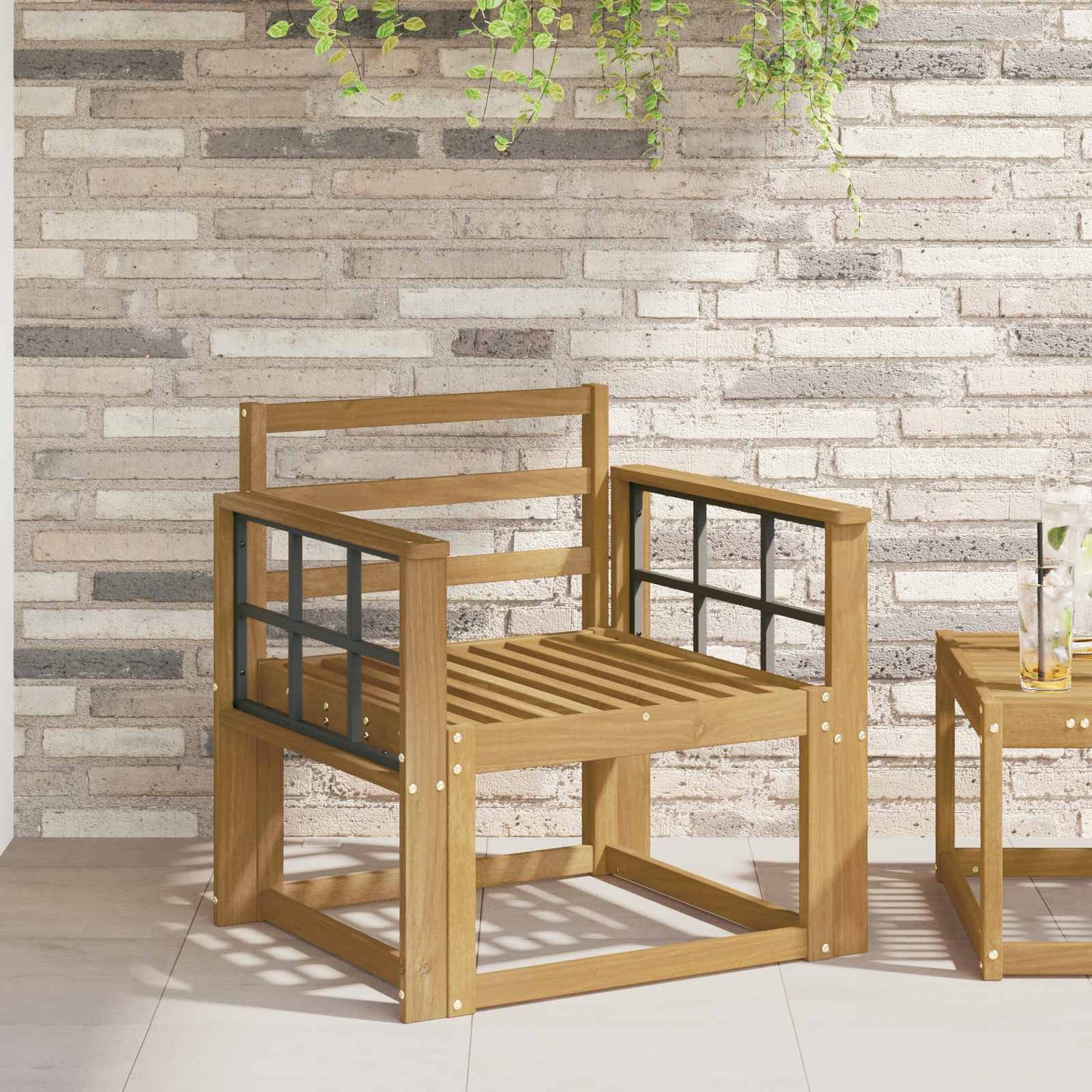 Armlene Modul 2 pcs Hvit 60 x 6 x 61 cm Solid akasietre