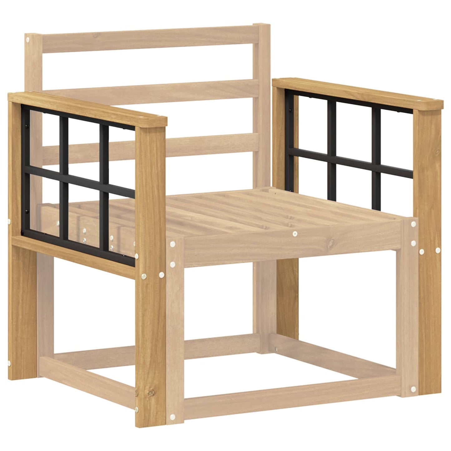 Armlene Modul 2 pcs Hvit 60 x 6 x 61 cm Solid akasietre