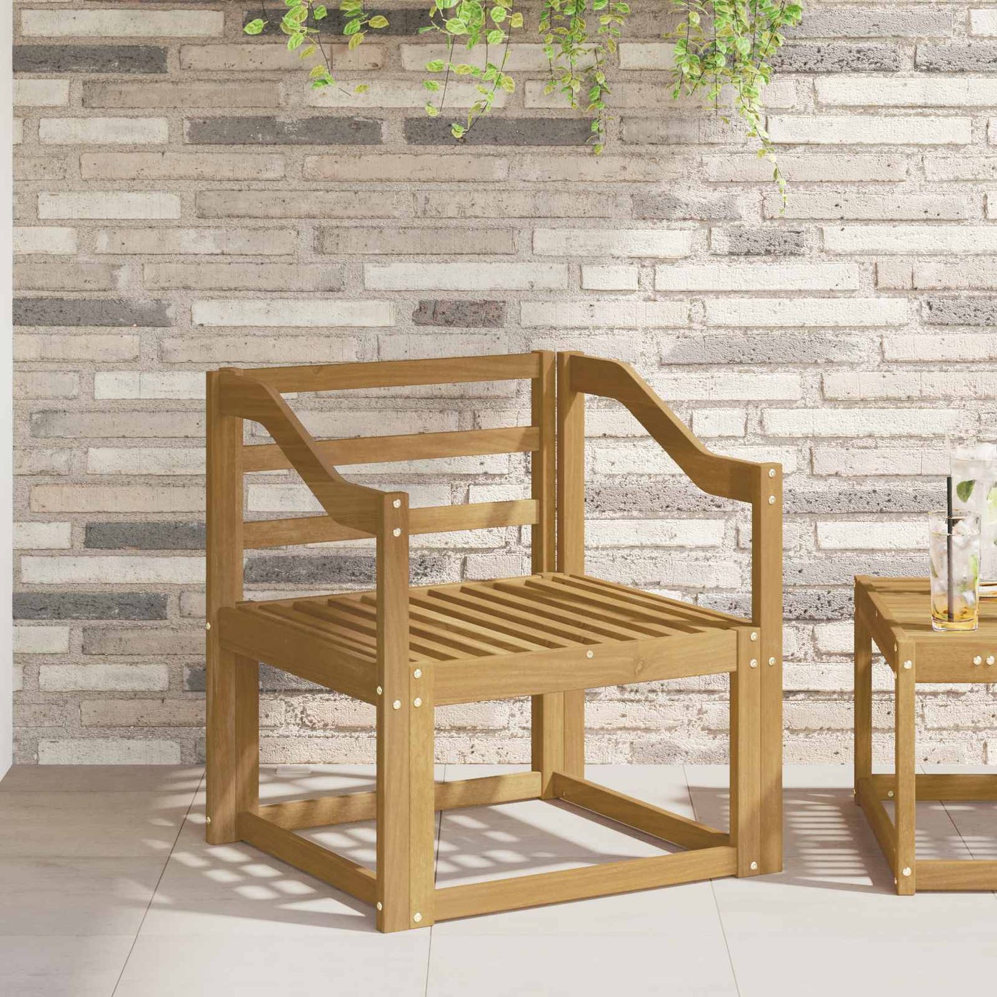 Armlen modulen 2 pcs Hvit 59 x 4 x 73 cm Solid akasietre