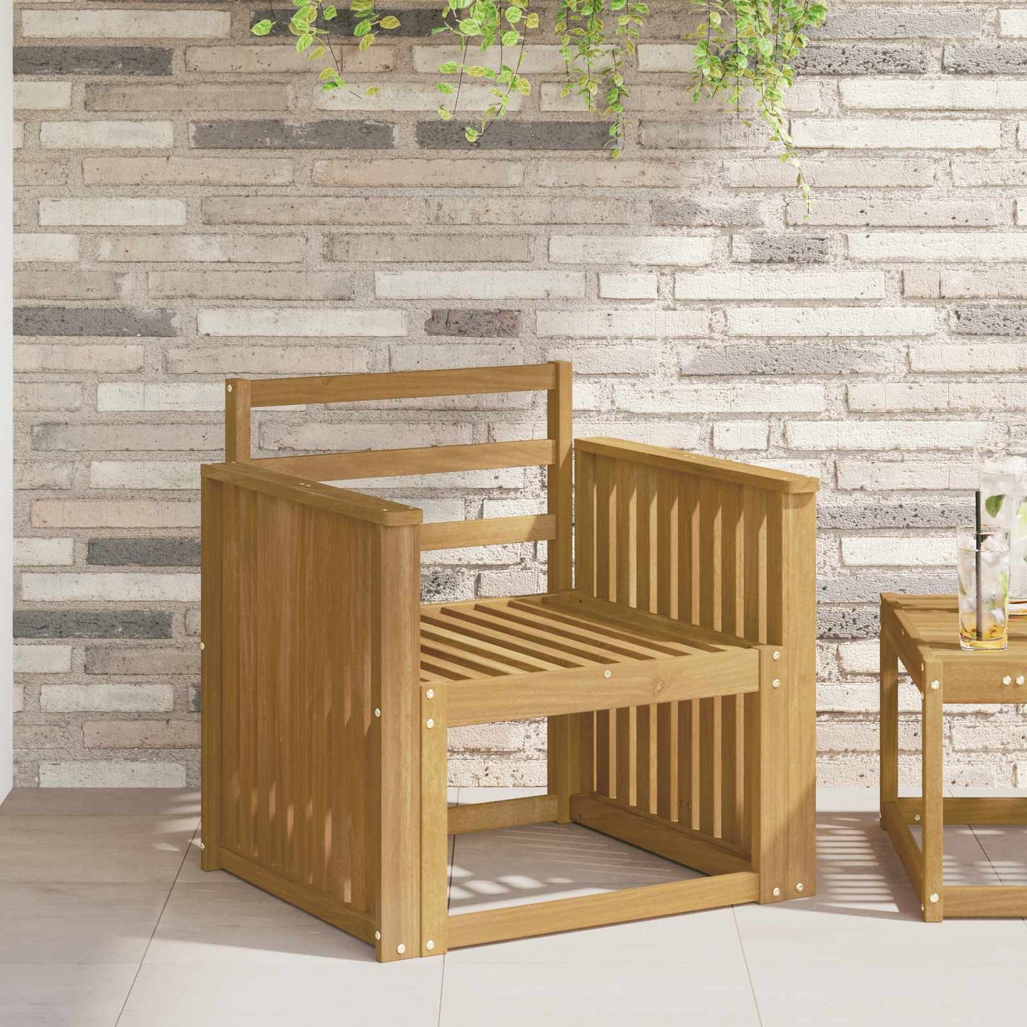 Armlene Modul 2 pcs Hvit 60 x 6 x 61 cm Solid akasietre