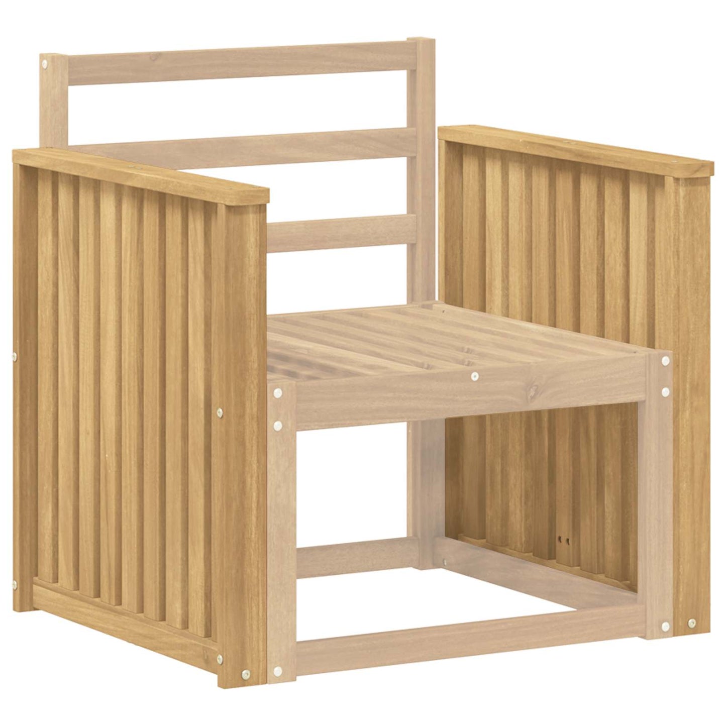 Armlene Modul 2 pcs Hvit 60 x 6 x 61 cm Solid akasietre