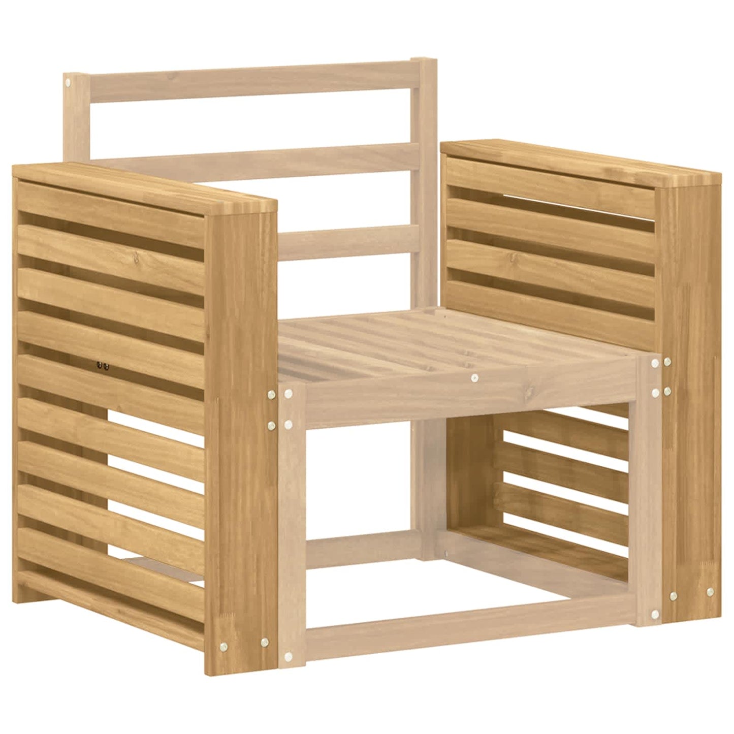 Armlene Modul 2 pcs Hvit 58,5 x 10 x 61 cm Solid akasietre