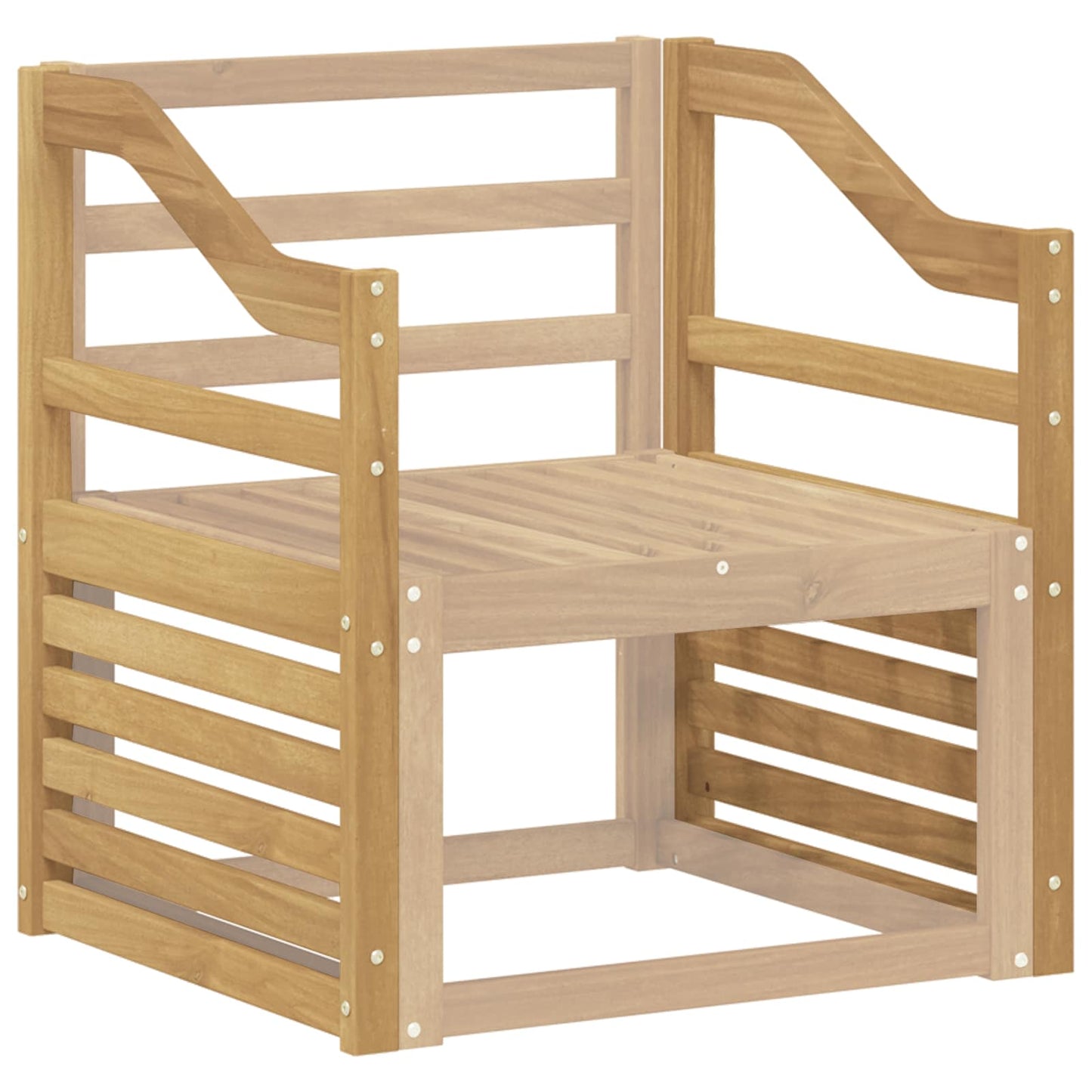 Armlene Modul 2 pcs Hvit 59 x 4 x 73 cm Solid akasietre
