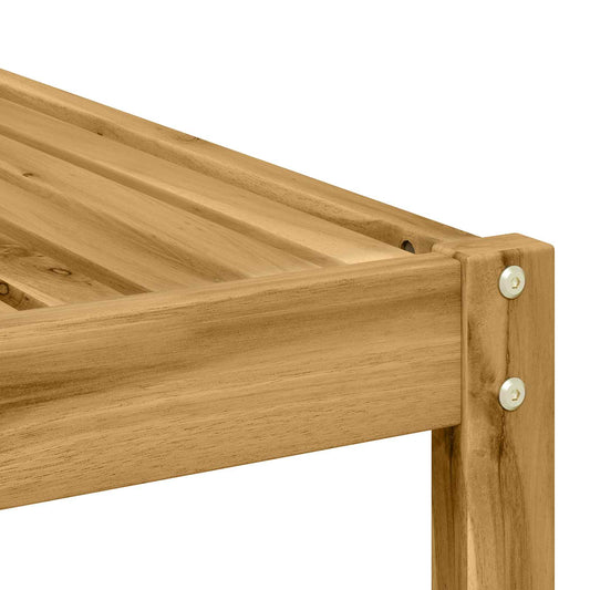 Ute fotstøtte Solid akasietre Hvit 79 x 79 x 37 cm