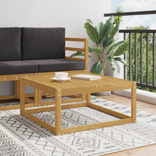 Ute fotstøtte Solid akasietre Hvit 79 x 79 x 37 cm