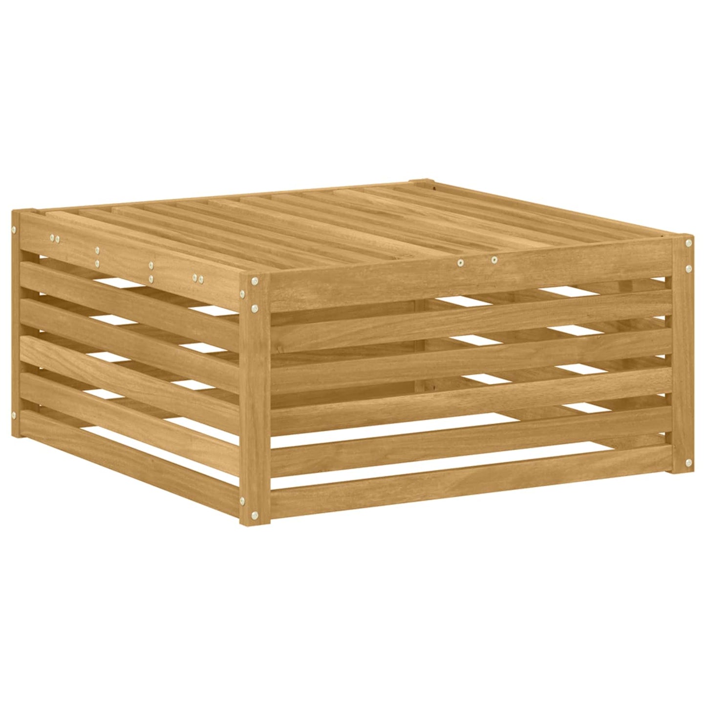 Ute fotstøtte Solid akasietre Hvit 79 x 79 x 37 cm