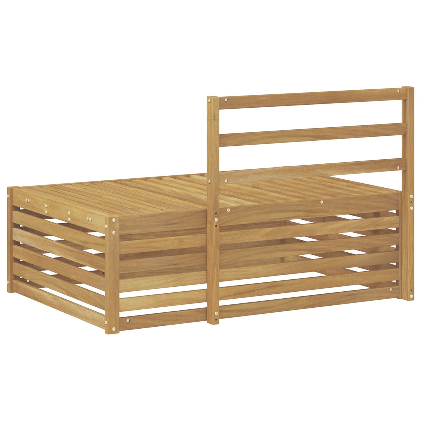 Utendørs end sofa Hvit 115 x 83 x 73 cm Solid akasietre