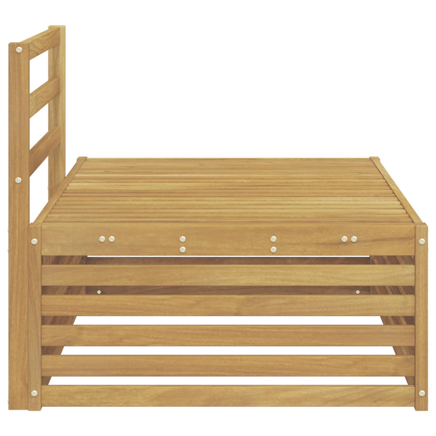 Utendørs end sofa Hvit 115 x 83 x 73 cm Solid akasietre