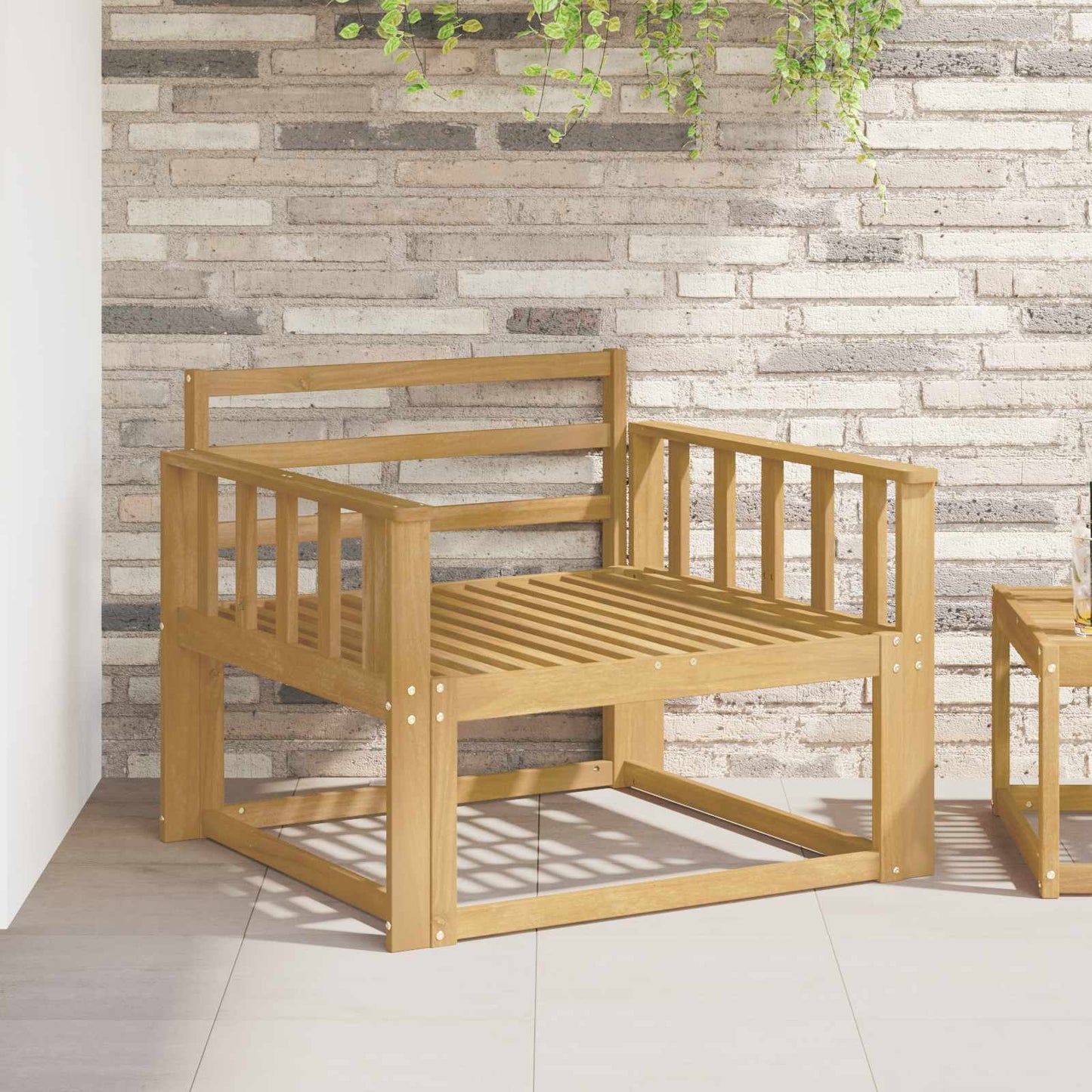 Armstøttemodul 2 pcs Hvit 80 x 6 x 61 cm Solid akasietre