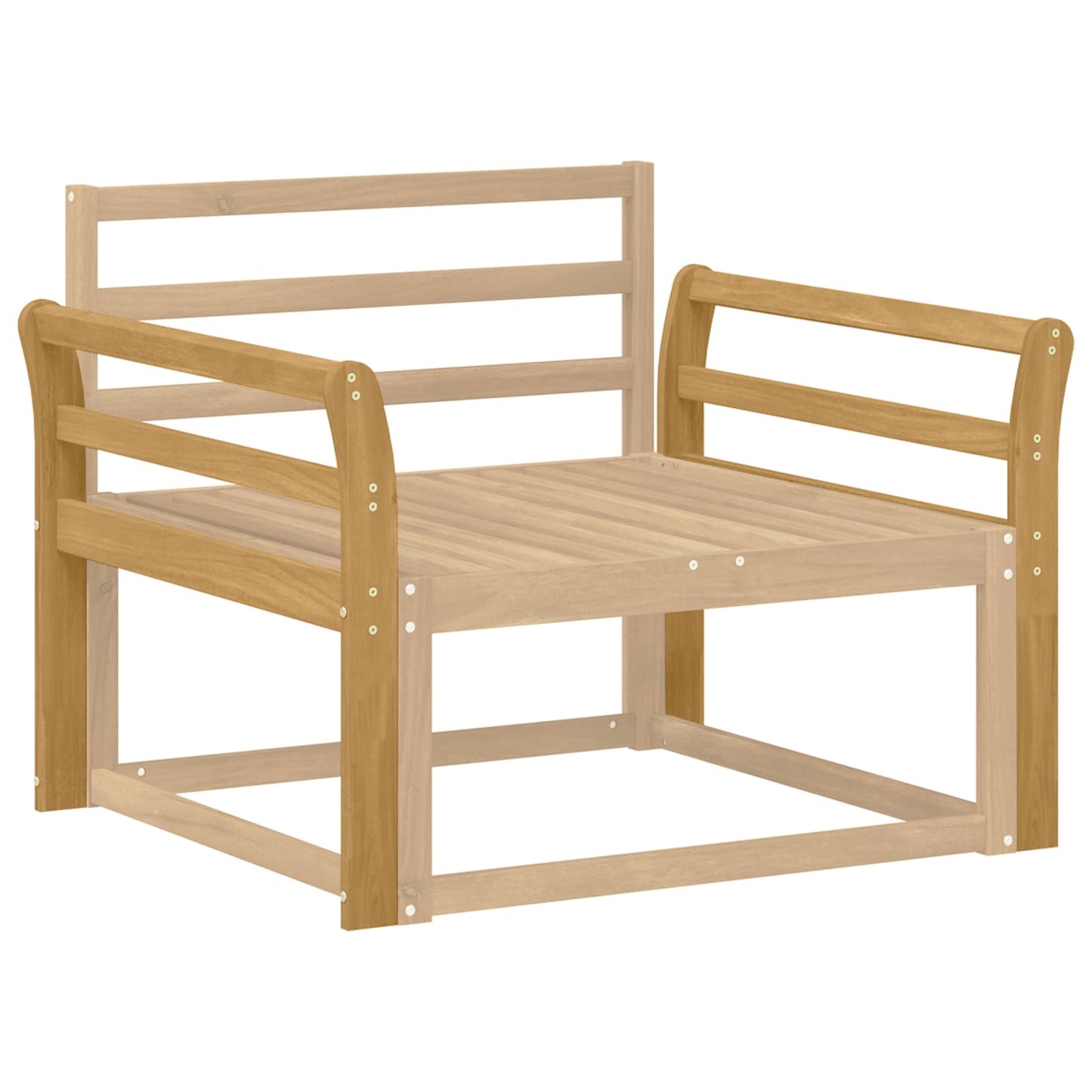 Armlene Modul 2 pcs Hvit 78,5 x 8,5 x 60 cm Solid akasietre