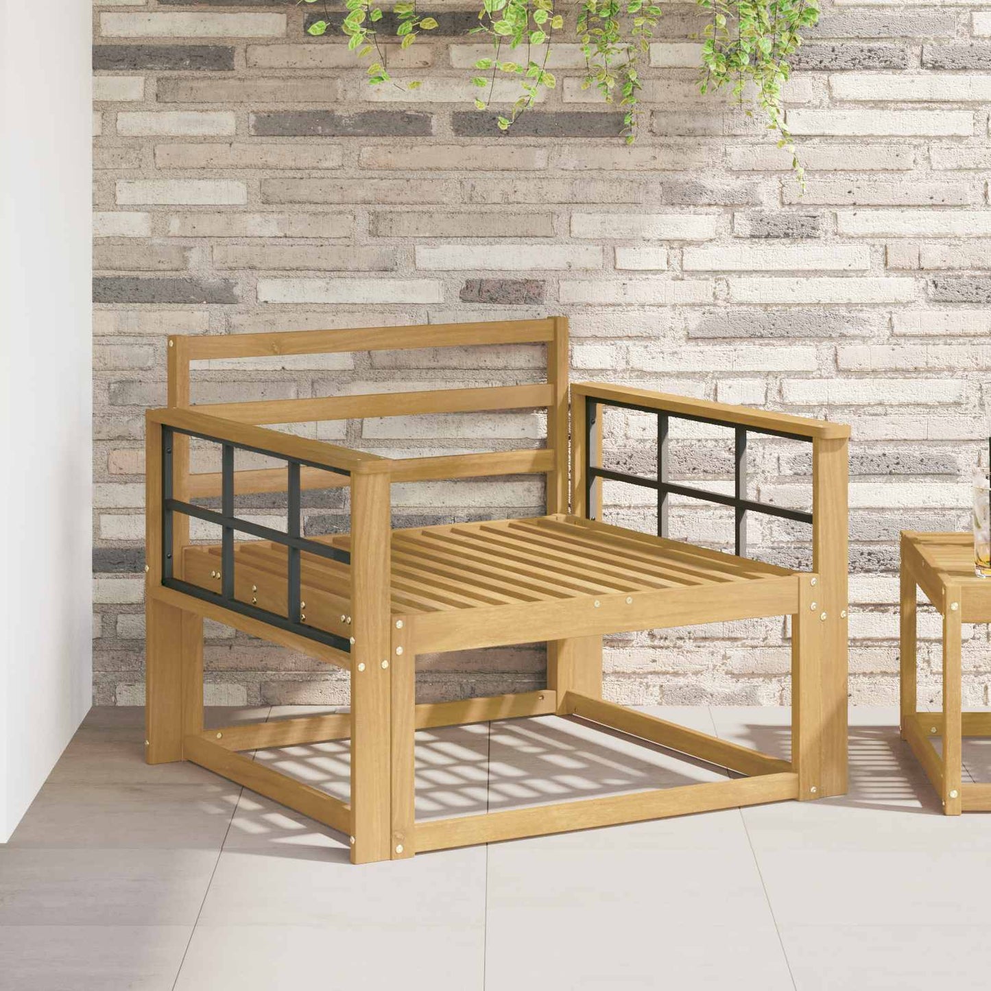 Armlene Modul 2 pcs Hvit 80 x 6 x 61 cm Solid akasietre