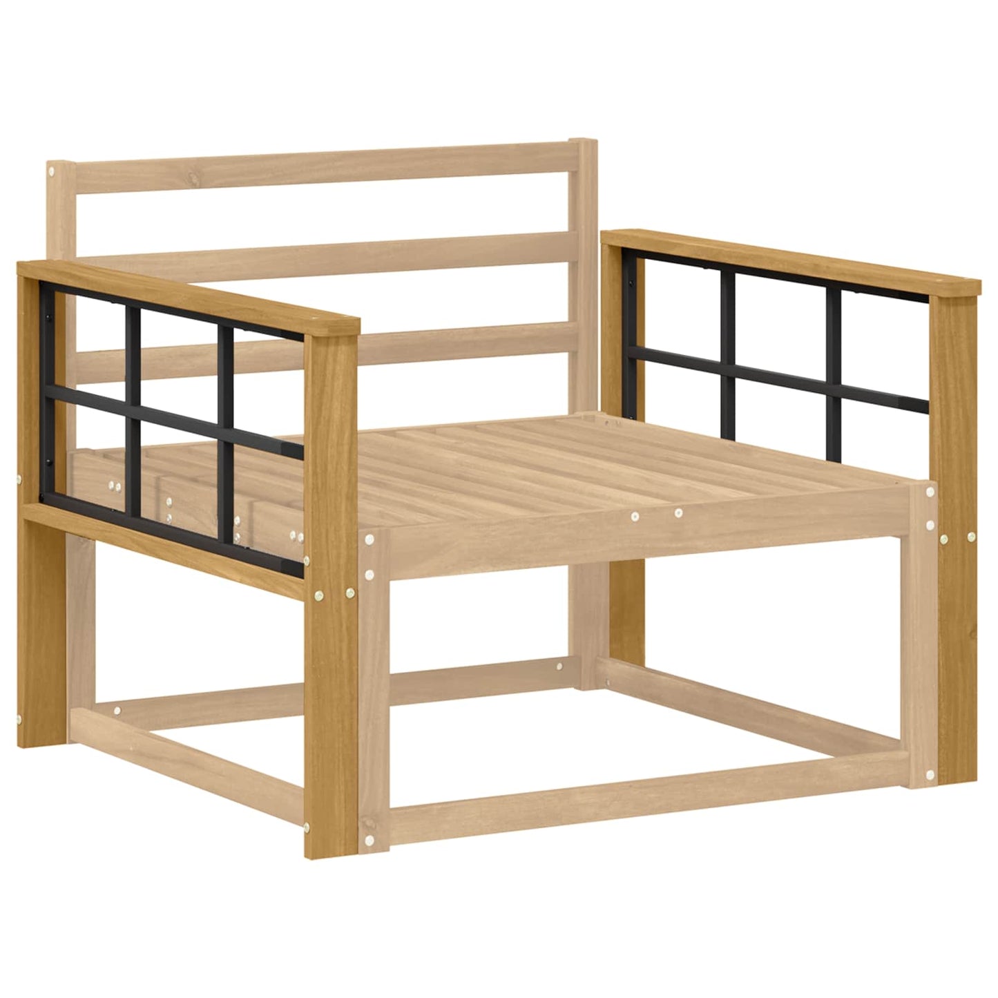 Armlene Modul 2 pcs Hvit 80 x 6 x 61 cm Solid akasietre