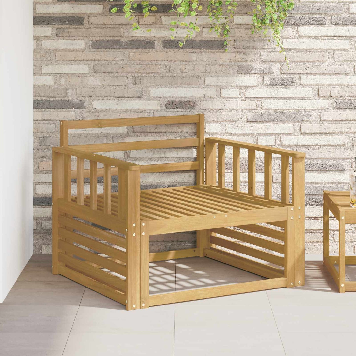 Armlene Modul 2 pcs Hvit 80 x 6 x 61 cm Solid akasietre