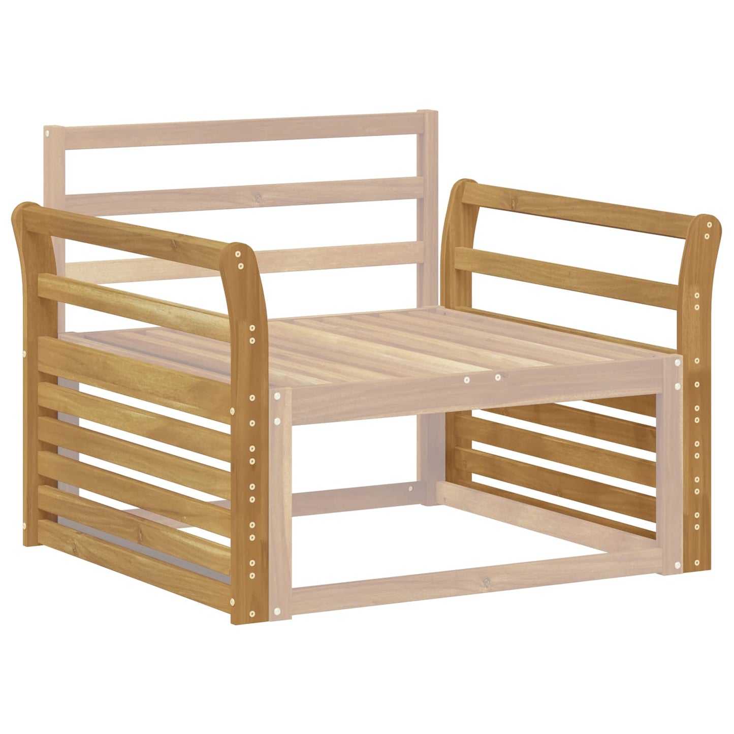 Armlene Modul 2 pcs Hvit 78,5 x 8,5 x 60 cm Solid akasietre