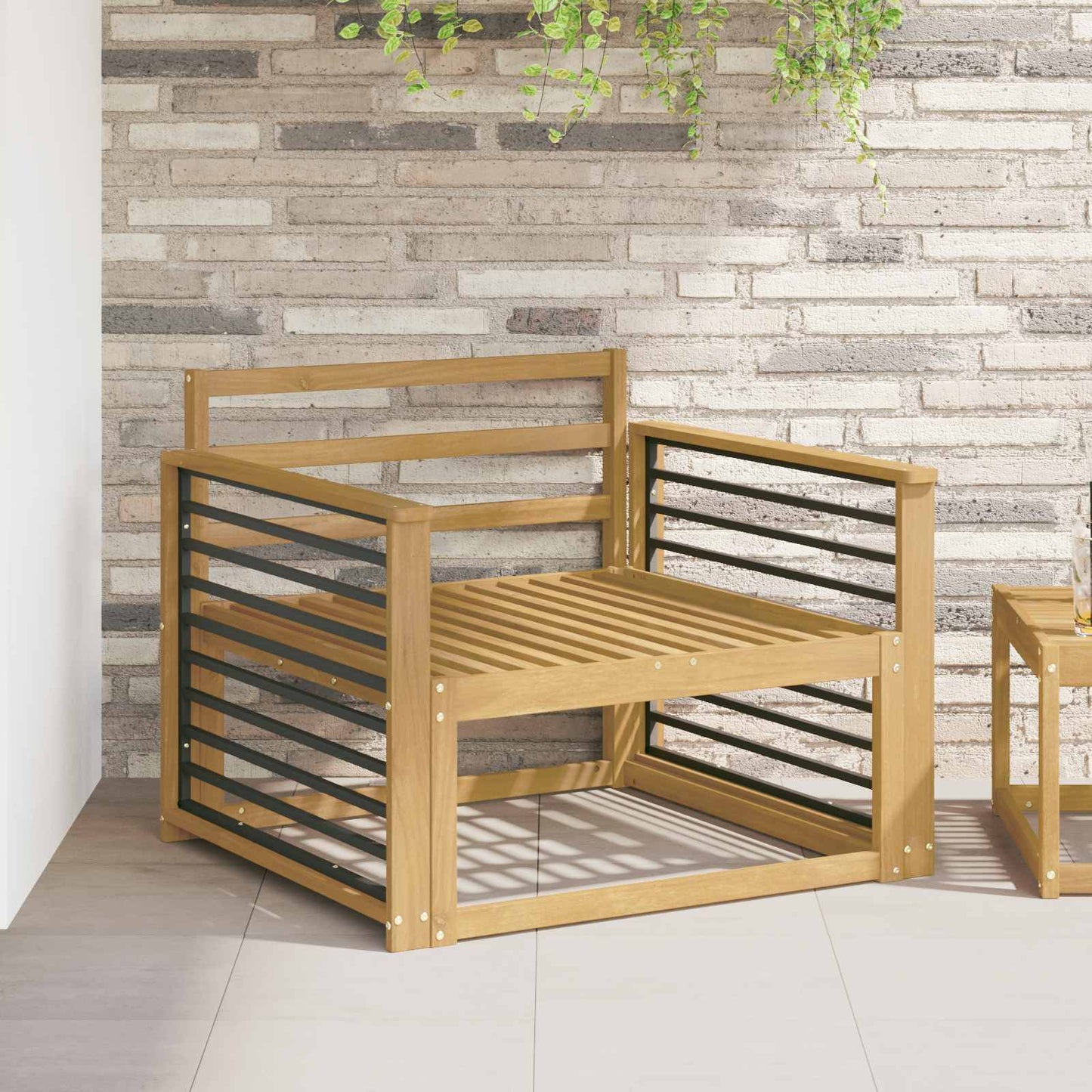 Armlene Modul 2 pcs Hvit 80 x 6 x 61 cm Solid akasietre