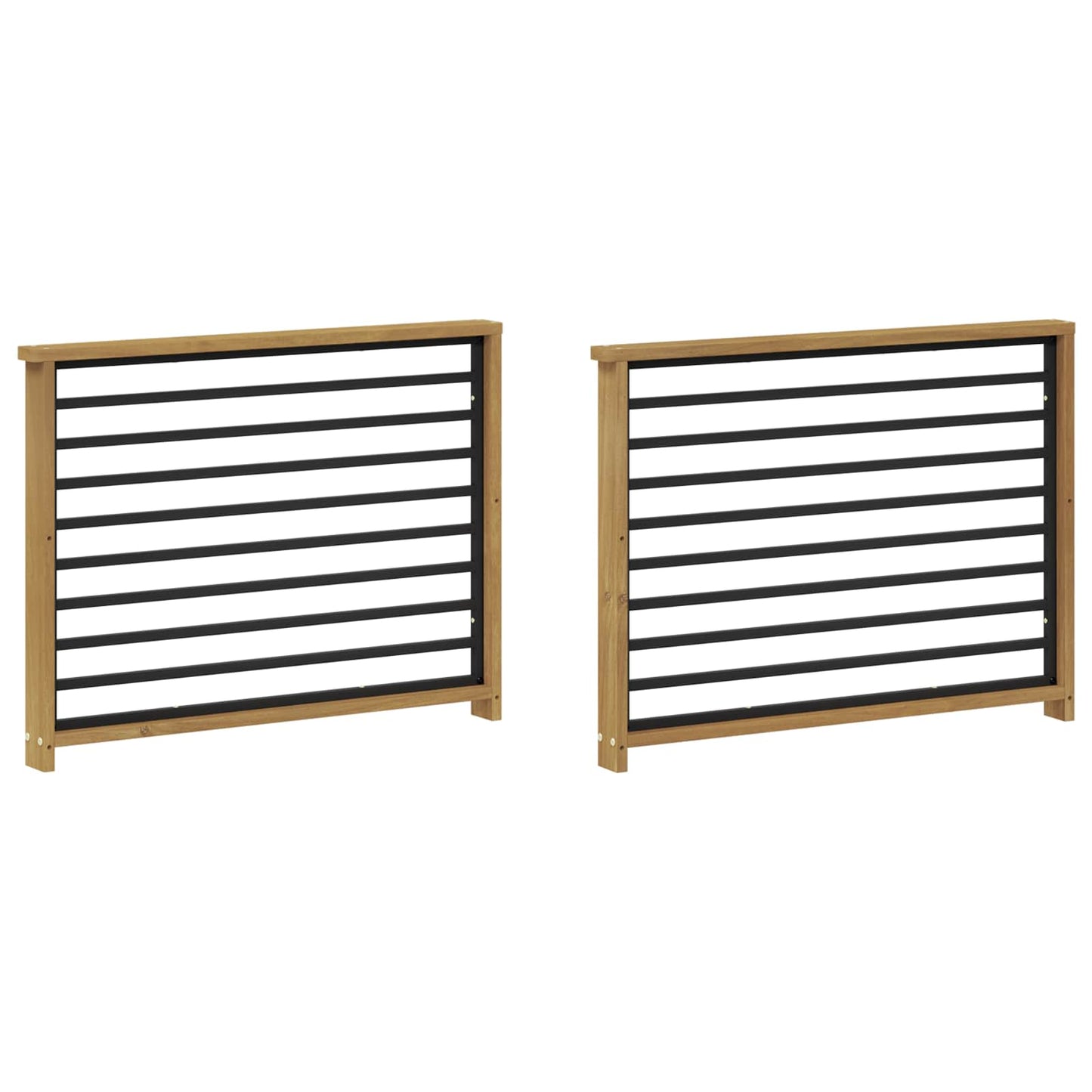 Armlene Modul 2 pcs Hvit 80 x 6 x 61 cm Solid akasietre