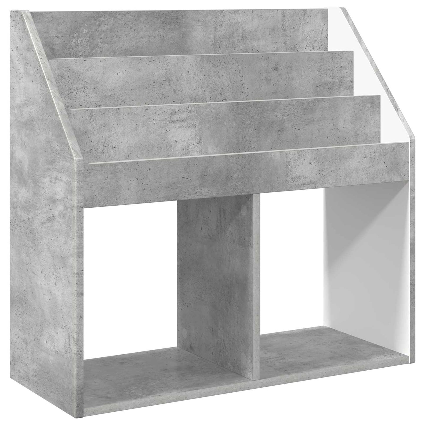 Barneskrivebokhylle med lagring Betonggrå 72,5 x 29,5 x 69 cm