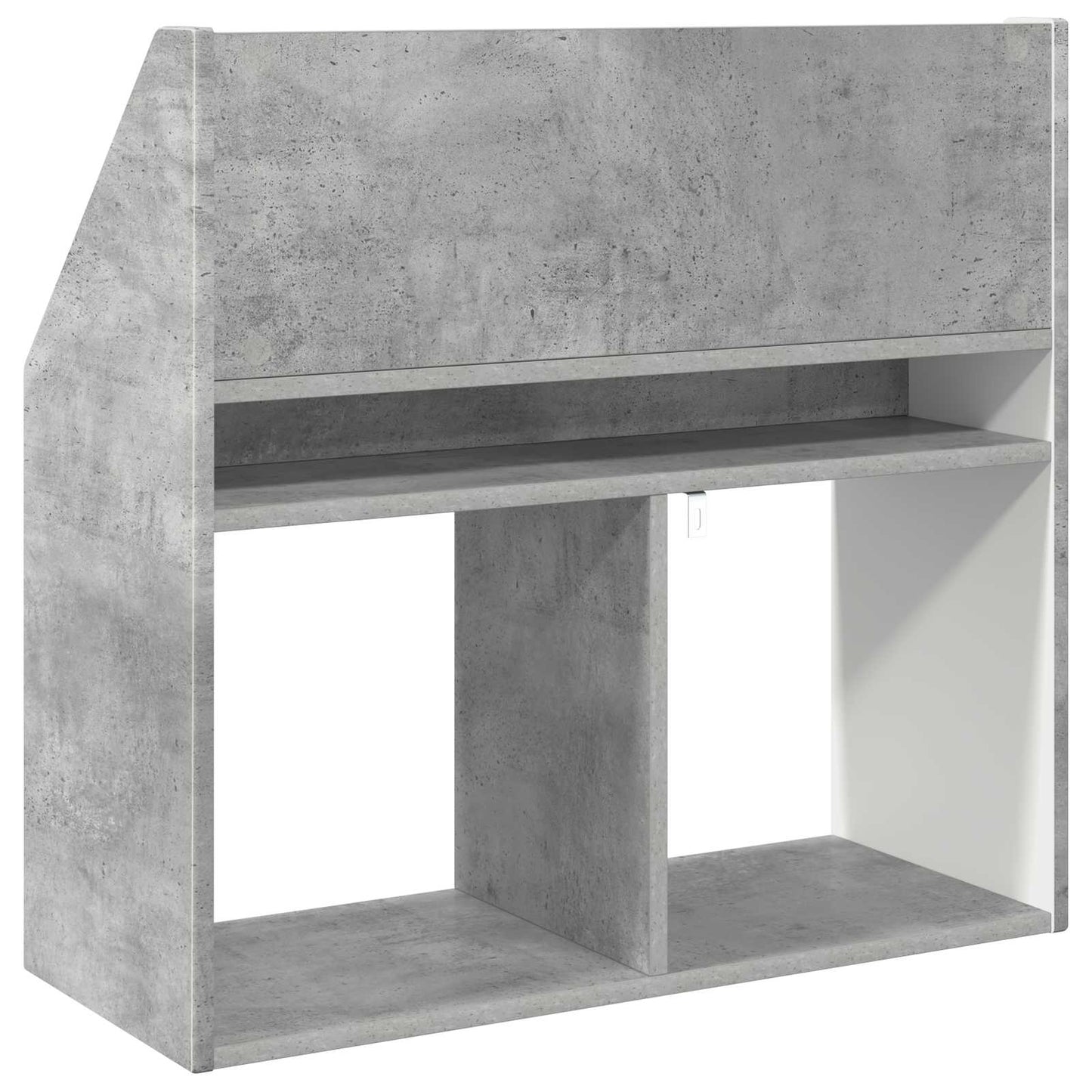 Barneskrivebokhylle med lagring Betonggrå 72,5 x 29,5 x 69 cm